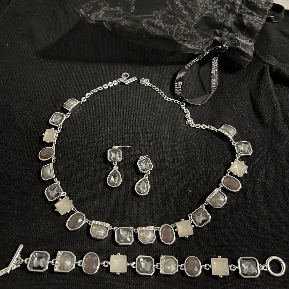 White House Black Market Jewelry Set. Necklace, Bracelet and Earrings.